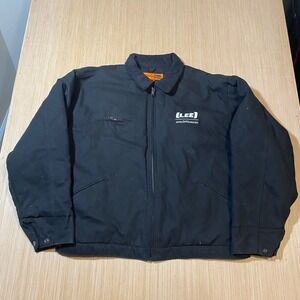 CornerStone Mens Duck Cloth Work Jacket Large Black Lee IPEX Embroidered CSJ19